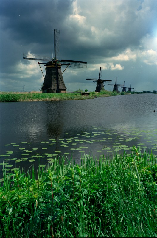 Windmills Kinderdijk, Netherlands
Original: Neg. Film , 6x9cm   
Scan: Imacon 10500x7000 pix.

